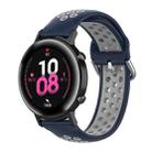 20mm For Huami Amazfit GTS / Samsung Galaxy Watch Active 2 / Huawei Watch GT2 42MM Inner Buckle Silicone Watch Band(Midnight blue and white) - 1