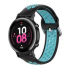 20mm For Huami Amazfit GTS / Samsung Galaxy Watch Active 2 / Huawei Watch GT2 42MM Inner Buckle Silicone Watch Band(Black teal) - 1