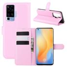 For vivo X50 Pro Litchi Texture Horizontal Flip Protective Case with Holder & Card Slots & Wallet(Pink) - 1