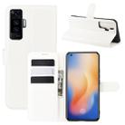 For vivo X50 Litchi Texture Horizontal Flip Protective Case with Holder & Card Slots & Wallet(White) - 1