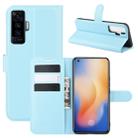 For vivo X50 Litchi Texture Horizontal Flip Protective Case with Holder & Card Slots & Wallet(Blue) - 1