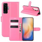 For vivo X50 Litchi Texture Horizontal Flip Protective Case with Holder & Card Slots & Wallet(Rose red) - 1