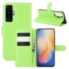 For vivo X50 Litchi Texture Horizontal Flip Protective Case with Holder & Card Slots & Wallet(Green) - 1