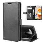 For LG K61 R64 Texture Single Horizontal Flip Protective Case with Holder & Card Slots & Wallet& Photo Frame(Black) - 1