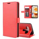 For LG K61 R64 Texture Single Horizontal Flip Protective Case with Holder & Card Slots & Wallet& Photo Frame(Red) - 1