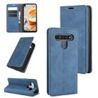 For LG K61 Retro-skin Business Magnetic Suction Leather Case with Holder & Card Slots & Wallet(Dark Blue) - 1