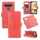 For LG K61 Dual-side Magnetic Buckle Horizontal Flip Leather Case with Holder & Card Slots & Wallet(Red) - 1