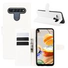 For LG K61 Litchi Texture Horizontal Flip Protective Case with Holder & Card Slots & Wallet(White) - 1