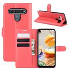 For LG K61 Litchi Texture Horizontal Flip Protective Case with Holder & Card Slots & Wallet(Red) - 1