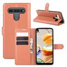 For LG K61 Litchi Texture Horizontal Flip Protective Case with Holder & Card Slots & Wallet(Brown) - 1