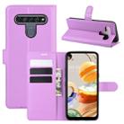 For LG K61 Litchi Texture Horizontal Flip Protective Case with Holder & Card Slots & Wallet(Purple) - 1