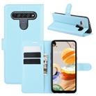 For LG K61 Litchi Texture Horizontal Flip Protective Case with Holder & Card Slots & Wallet(Blue) - 1