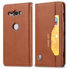 Knead Skin Texture Horizontal Flip Leather Case for Sony Xperia XZ2 Compact, with Photo Frame & Holder & Card Slots & Wallet(Brown) - 1