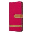 Color Matching Denim Texture Leather Case for Galaxy A20 / A30, with Holder & Card Slots & Wallet & Lanyard(Red) - 1