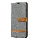 Color Matching Denim Texture Leather Case for Galaxy A20 / A30, with Holder & Card Slots & Wallet & Lanyard(Gray) - 1