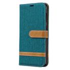 Color Matching Denim Texture Leather Case for Galaxy A20 / A30, with Holder & Card Slots & Wallet & Lanyard(Green) - 1