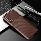 For vivo Y70s Carbon Fiber Texture Shockproof TPU Case(Brown) - 1