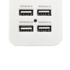 Portable 4-Port USB + 3-Hole International Universal Socket Multi-Functional Plug-in European Gauge - 4