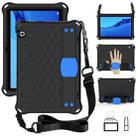 For Huawei Media M5 Lite 8.4/M6 8.4 Honeycomb Design EVA + PC Material Four Corner Anti Falling Flat Protective Shell With Strap(Black+Blue) - 1