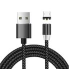 USB to Micro USB Magnetic Metal Connector Nylon Two-color Braided Magnetic Data Cable, Cable Length: 1m(Black) - 1
