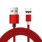 USB to USB-C / Type-C Magnetic Metal Connector Nylon Two-color Braided Magnetic Data Cable, Cable Length: 1m(Red) - 1