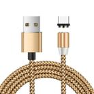 USB to USB-C / Type-C Magnetic Metal Connector Nylon Two-color Braided Magnetic Data Cable, Cable Length: 1m(Gold) - 1