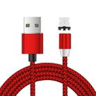 USB to 8 Pin Magnetic Metal Connector Nylon Two-color Braided Magnetic Data Cable, Cable Length: 1m(Red) - 1