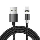 USB to 8 Pin Magnetic Metal Connector Nylon Two-color Braided Magnetic Data Cable, Cable Length: 2m(Black) - 1