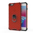 For iPhone 6 Plus & 6s Plus Shockproof Honeycomb PC + TPU Ring Holder Protection Case(Red) - 1