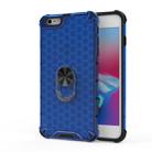 For iPhone 6 & 6S Shockproof Honeycomb PC + TPU Ring Holder Protection Case(Blue) - 1
