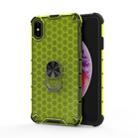 For iPhone XS MAX Shockproof Honeycomb PC + TPU Ring Holder Protection Case(Green) - 1