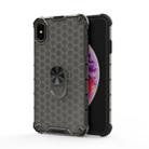For iPhone XS MAX Shockproof Honeycomb PC + TPU Ring Holder Protection Case(Grey) - 1