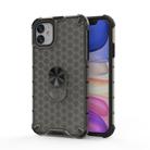 For iPhone 11 Pro Max  Shockproof Honeycomb PC + TPU Ring Holder Protection Case(Grey) - 1