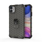 For iPhone 11 Pro  Shockproof Honeycomb PC + TPU Ring Holder Protection Case(Grey) - 1