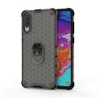 For Samsung Galaxy A50 Shockproof Honeycomb PC + TPU Ring Holder Protection Case(Grey) - 1