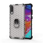For Samsung Galaxy A70 Shockproof Honeycomb PC + TPU Ring Holder Protection Case(White) - 1