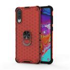 For Samsung Galaxy A20 Shockproof Honeycomb PC + TPU Ring Holder Protection Case(Red) - 1