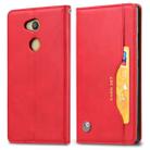 Knead Skin Texture Horizontal Flip Leather Case for Sony Xperia L2, with Photo Frame & Holder & Card Slots & Wallet(Red) - 1