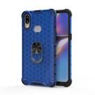 For Huawei Y7 2019 /  Y7 Prime Shockproof Honeycomb PC + TPU Ring Holder Protection Case(Blue) - 1