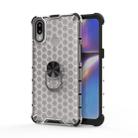 For Samsung Galaxy A10S Shockproof Honeycomb PC + TPU Ring Holder Protection Case(White) - 1