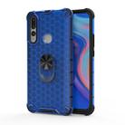 For Huawei Y9 2019 Shockproof Honeycomb PC + TPU Ring Holder Protection Case(Blue) - 1