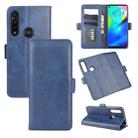 For Motorola Moto G Power Dual-side Magnetic Buckle Horizontal Flip Leather Case with Holder & Card Slots & Wallet(Dark Blue) - 1