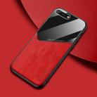 For iPhone 7 Plus/8 Plus All-inclusive Leather + Organic Glass Phone Case With Metal Iron Sheet(Red) - 1