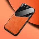 For iPhone 7 Plus/8 Plus All-inclusive Leather + Organic Glass Phone Case With Metal Iron Sheet(Orange) - 1