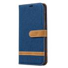Color Matching Denim Texture Leather Case for Galaxy  A70, with Holder & Card Slots & Wallet & Lanyard(Dark blue) - 1