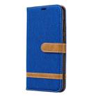 Color Matching Denim Texture Leather Case for Galaxy  A70, with Holder & Card Slots & Wallet & Lanyard(Royal blue) - 1