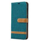 Color Matching Denim Texture Leather Case for Galaxy  A70, with Holder & Card Slots & Wallet & Lanyard(Green) - 1