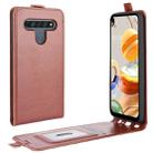 For LG K61 R64 Texture Single Vertical Flip Leather Protective Case with Card Slots & Photo Frame(Brown) - 1