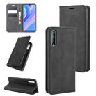 For Huawei Y8p/Enjoy 10s  Retro-skin Business Magnetic Suction Leather Case with Holder & Card Slots & Wallet(Black) - 1