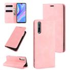 For Huawei Y8p/Enjoy 10s  Retro-skin Business Magnetic Suction Leather Case with Holder & Card Slots & Wallet(Pink) - 1